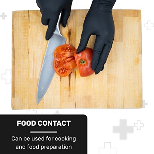 Well Before Black Vinyl Gloves - Disposable Powder-Free and Latex-Free Gloves - size: Small