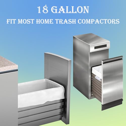 18 Gallon Trash Bags 50 Count with Clear Trash Bag Dispenser | 1.2 Mil THICK with Reinforced Drawstring Garbage Liners Fit 18 Gallon Compatible with Kitchenaid, Whirpool, GE 15 Inch Compactors Black - color: 18 Gallon 50 Count & Dispenser