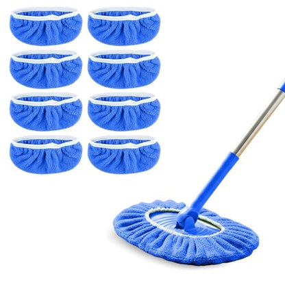 8 Pack Reusable Microfiber Mop Pads - Dry Sweeping Cloths & Wet Mopping Cloths - Washable Wet Pads Refill for Mopping Floors (Mop is not Included), Blue - color: Blue 8-pack