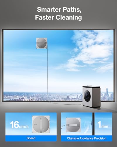 ECOVACS WINBOT W3 Omni Robot Window Cleaner with Auto-Clean & Multi-Functional Station, Win-SLAM 5.0 Smart Navigation, Intelligent Cleaning with Triple Spray System, 12-Level Protection - size: W3 OMNI