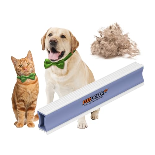 FurDozer Pet Hair Remover & Auto Detailing Tools - Cat & Dog Hair Remover for Carpets, Car Interiors, Couches, Bedding, & Pet Furniture (Purple, X3 MEGA - 10" Long) - color: Purple, size: X3 MEGA