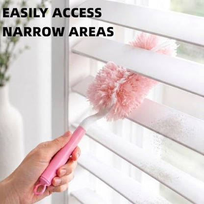 30 Count Pink Duster Refills Compatible with Swiffer Handle, 360° Multi-Surface Duster Refills with 1 Handle, 5X Microfibers Disposable Dusters for Home, Office Cleaning - color: 30 Pink Refills + Short Handle
