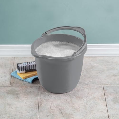 10 Quart Spout Pail, Heavy Duty Plastic Cleaning Bucket with Controlled Pour Spout & Comfort Grip Handle for Home Garage Bathroom