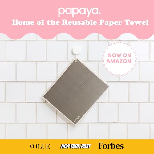 Papaya Reusable Paper Towels, Premium Swedish Dishcloths with Hook, Non-Scratch Reusable Paper Towel, 1 Sheet Replaces 17 Rolls - 2 Sheets, 1 Hook - color: Olive Martini