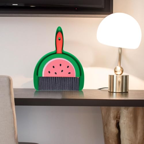 Small Dustpan and Brush Set, Watermelon Mini Dustpan and Brush Whisk Broom,Watermelon - color: Watermelon