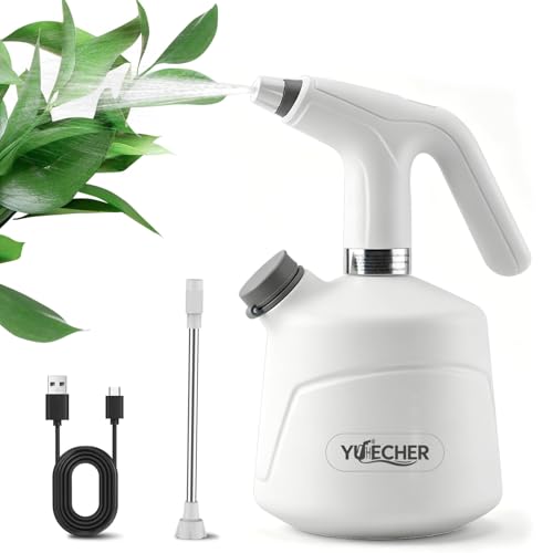 Electric Spray Bottle, 0.5 Gallon Battery Powered Plant Mister with Extended Wand, 2000mAh USB Rechargeable Automatic Garden Sprayer, Adjustable Spout Continuous Water Sprayer for Indoor Houseplants - size: 2L/0.5 Gallon