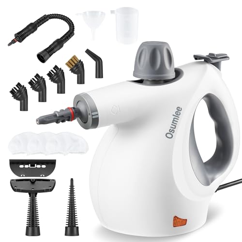 Pressurized Handheld Steam Cleaner with 14 pcs Accessories 15.2OZ Multi-Purpose Portable Steamer for Cleaning, Multi-Surface Steamer for Home, Floor, Grout