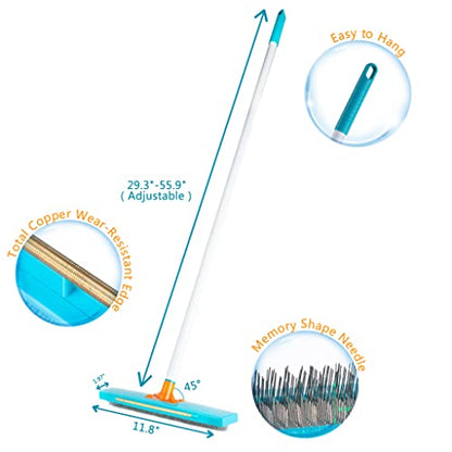 Carpet Rake-Carpet Hair Removal Tool-Carpet Rake to Fluff Carpet-Carpet Scraper Brush Rug Comb Pet Cat Fur Dog Hair Remover for Couch Furniture Carpet Broom
