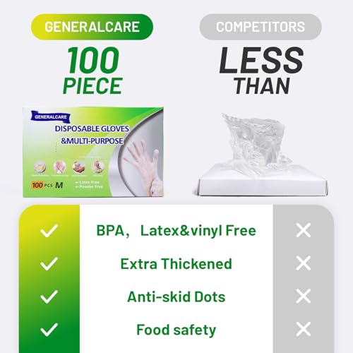 Disposable TPE Cooking Gloves, Ideal for Cleaning and Food Prep, Latex & Powder Free, Food safe - size: Small, style: 100pcs