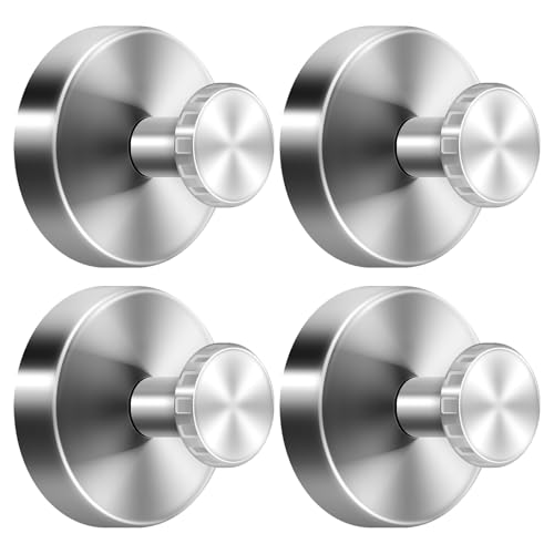 Suction Cup Hooks 4 Pack, No Drill Waterproof Shower Hooks for Bathroom, Strong Hold Removable Towel Hooks for Kitchen wall,Tile, Glass, Window, Mirror & Door (Silver) - color: Silver