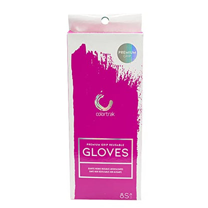 Colortrak Premium Grip Reusable Gloves, 4 Pairs (8 Gloves Total), Powder Free Latex, Durable and Chemical Resistant, Textured for Better Grip, Extra Long Cuff, Washable, Black, Medium - size: Medium