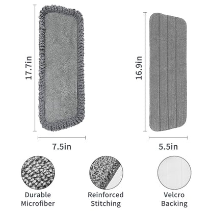 16.5" Microfiber Mop Pads Refills, 6 Pack Reusable Replacement Heads | reusable wet mop refills, machine washable for 14-16 inch spray mops, hardwood floors, dust cleaning & scrubbing - color: 16"grey*6