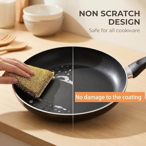 Dish Sponges Kitchen Scrubber - 6 Pack Non Scratch Steel Wool Scrubber Esponjas para Lavar Platos Multipurpose Thickened Sponges for Cleaning Dishes, Pans, Pots