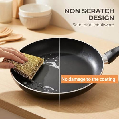 Dish Sponges Kitchen Scrubber - 6 Pack Non Scratch Steel Wool Scrubber Esponjas para Lavar Platos Multipurpose Thickened Sponges for Cleaning Dishes, Pans, Pots