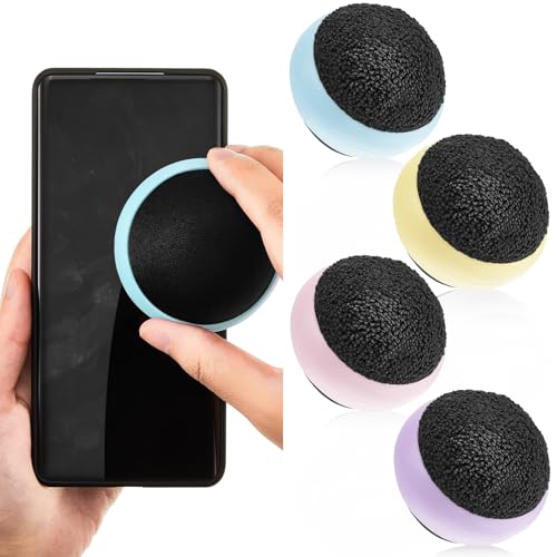 Suclain 4 Pack Touch Screen Cleaner Balls Phone Cleaning Ball Microfiber Touch Car Screen Glass Cleaner for Easter Computer Laptop Phone Monitor - color: Pink, Purple, Blue, Yellow