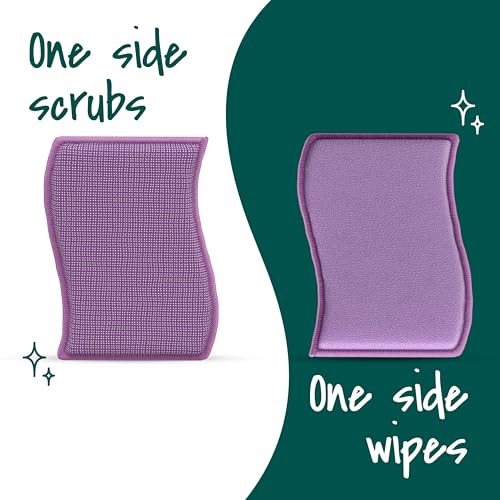 Scotch-Brite Stay Clean Scrubber Pads, 2-Pack, Non-Scratch Dish Sponges for Kitchen Cleaning, Rinses Clean, Odor-Resistant, Safe on Non-Stick Cookware, Pots, Pans, and Glassware