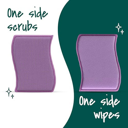 Scotch-Brite Stay Clean Scrubber Pads, 2-Pack, Non-Scratch Dish Sponges for Kitchen Cleaning, Rinses Clean, Odor-Resistant, Safe on Non-Stick Cookware, Pots, Pans, and Glassware