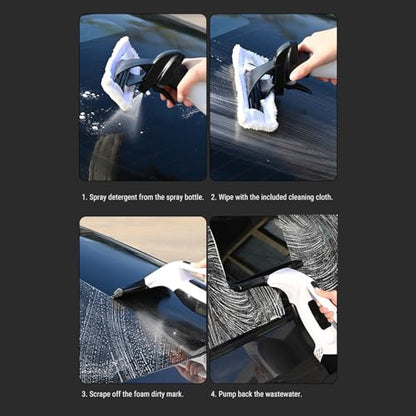 Eujgoov Electric Window Vacuum Squeegee Window Cleaner Cordless Vacuum Squeegee Handheld Cleaner 1.2KPa Suction 11 Inch Silicone Blade with 150ml Tank for Mirrors Tiles Shower Doors