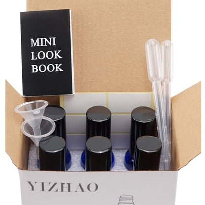YIZHAO Clear Glass Spray Bottles 1oz, with Small Fine Mist Spray, Metal Cap, Refillable for Essential Oil,Travel,Cleaning,Perfume,Aromatherapy,Makeup – 6 Pcs - color: Transparent, size: 30ml-6