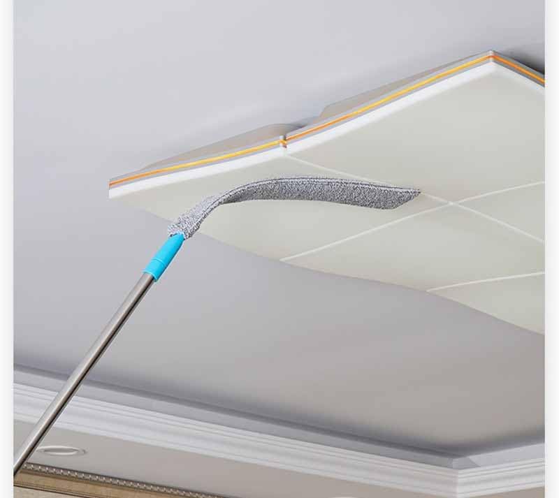 Retractable Gap Dust Cleaning Artifact, Flat Duster, Retractable Microfiber Dust Brush Gap Mop for Cleaning (1 mop +2 Cloth) - color: 1 Mop +2 Cloth