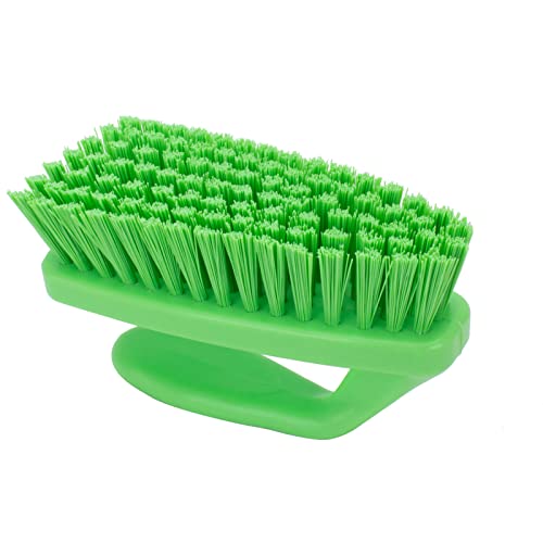 SPARTA Scrub Brush with Iron Shaped Handle and Stiff Bristles, Heavy Duty Scrubber Brush for Kitchen, Bathroom, Shower, Tile, Sink, Carpet and Bakepans, Polypropylene, 6 Inches, Lime, (Pack of 6) - color: Lime, size: 6 Inches (Pack of 6)