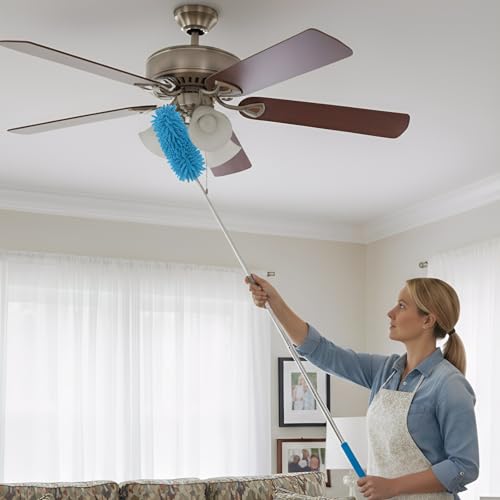 Duster for Cleaning Hand Duster Cleaning Supplies for Office Car Window Furniture Ceiling(Blue,0.9 ft) - color: Blue, size: Long Strip