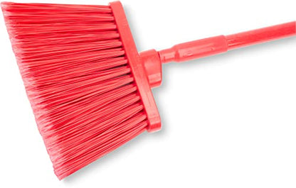 SPARTA 41082EC05 Plastic Color Coded Broom, Flagged Bristles, Long Broom With Angled Head For Large Debris, 56 Inches, Red, (Pack of 12) - color: Red