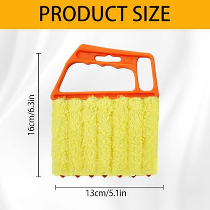 2 Pcs Blinds Cleaner Duster Tool 7 Finger Microfiber Washable Mini Window Dusters for Cleaning Dust Remova for Window Air Conditioner Vent Fans Venetian Shades Wood Blinds Dust Dirt - color: Orange