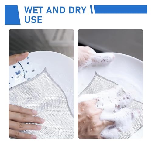 30/60 PCS Non-Scratch Stainless Steel Scrubbers – Heavy-Duty Cleaning Pads for Kitchen and Bathroom Surfaces(30pcs)