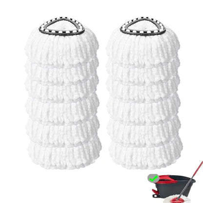 12 Pack Mop Replacement Head, Ailengy 100% Microfiber Mop Refills Spin Mop Replacement Head, 360 Micro Spin Cleaning Replacement Mop Heads for Easy House Cleaning Floor Mopping - size: 12 Pack