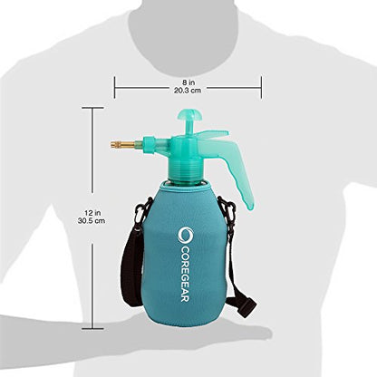 (Ultra Cool™ XLS) USA Misters 1.5 Liter Mister & Sprayer Personal Water Pump with Full Neoprene Jacket and Built-in Carrying Strap - color: Teal