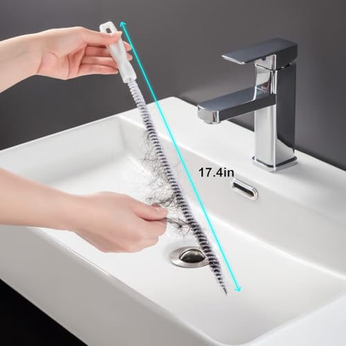 Drain Snake Cleaner Brush Flexible Pipe Clog Remover Tool for Sink Shower Bathtub Reusable Hair and Debris Cleaning Accessory - color: White1