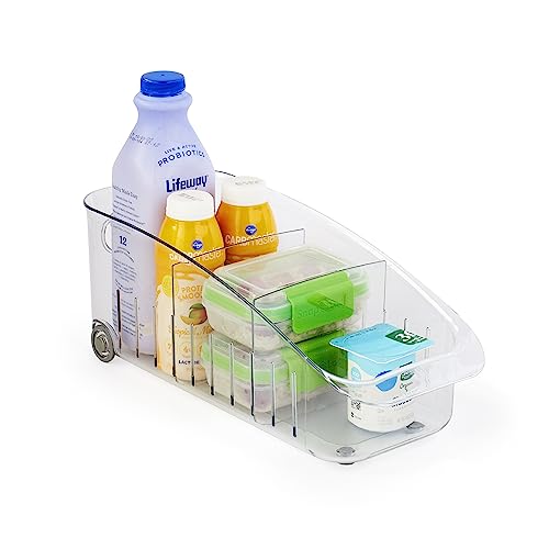 YouCopia RollOut Fridge Drawer 6", BPA-Free Clear Rolling Refrigerator Organizer Bin with Adjustable Dividers and Handles for Produce, Food, Meal and Snack Storage - size: 6" Wide