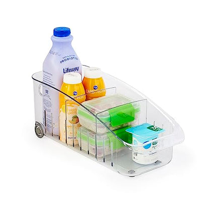 YouCopia RollOut Fridge Drawer 6", BPA-Free Clear Rolling Refrigerator Organizer Bin with Adjustable Dividers and Handles for Produce, Food, Meal and Snack Storage - size: 6" Wide