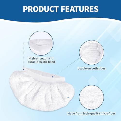 16-Pack Universal Microfiber Cloths, Handheld Steam Cleaner Attachments - Steam Cleaner Accessories Compatible with Bissell Steam Shot, Wagner, McCulloch, Comforday, PurSteam and More