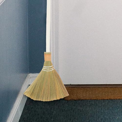 PRETYZOOM 2pcs Handwoven Soft Bristle Home Broom with Detachable Handle, Small and Large Straw Cleaning Brooms for Indoor Dust Removal and Living Room Sweeping