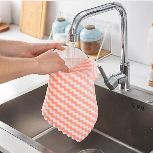 21 Pack Kitchen Towels Dish Towels Microfiber Cleaning Cloths – Ultra-Soft, Absorbent & Reusable 10" x 10" Lint Free Cloths Microfiber Cleaning Rags Reusable Washcloths for Furniture, Car, Tea, Bowl.