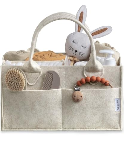 PUTSKA Baby Diaper Caddy Organizer - Nursery Storage Basket for Diaper Station, Baby Basket Shower List and Registry Gift Must-Haves, Newborn Essentials, Nursery Decor for Boy or Girl - White, XL - color: White, size: Extra Large