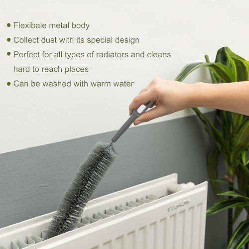 Bristle and Flexible Brush 27 Inch for Clothes Dryer Lint Vent Trap Cleaning, Refrigerator Coil, Drain Pipes and Radiators Cleaning (Plastic Handle - 1 Pack)
