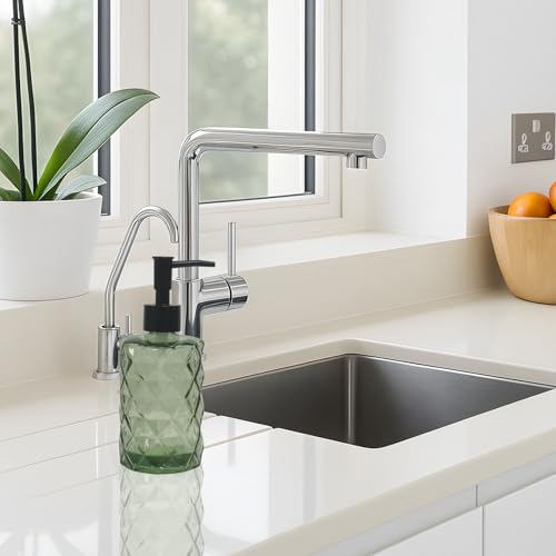 12Oz Small Glass Soap Dispenser with Black Plastic Pump, Green Refillable Kitchen Countertop Liquid Hand Soap Dispensers with Diamond Design, Crystal Bathroom Lotion Bottle for Dispense Dish Soap - color: Green Diamond