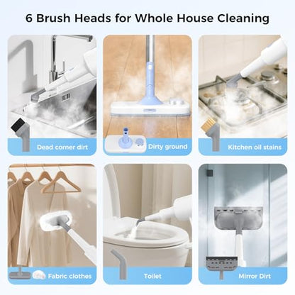 Steam Mop, 10 in 1 Detachable Handheld Steam Cleaner for Home and Floor Cleaning, 230°F Floor Steamer for Deep Cleaning with Multi-purpose Attachments Hardwood Floors, Tile, Grout, Furniture