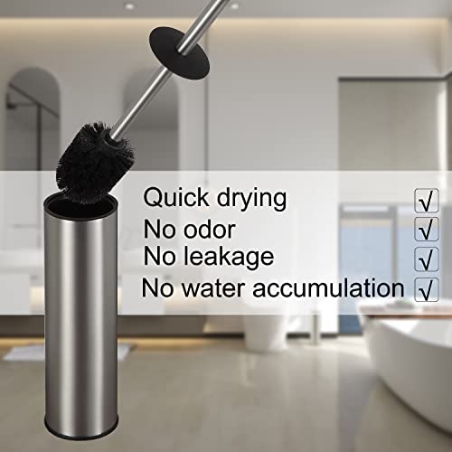 Toilet Brush and Holder,Stainless Steel Toilet Brushes for Bathroom with Holder 2pack Brushed Nickel - color: Brushed Nickel