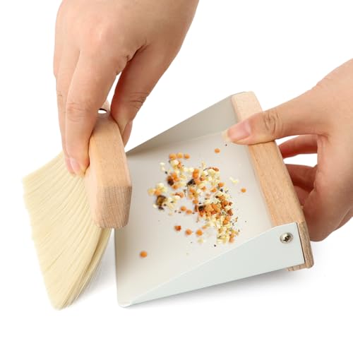 Mini Dustpan and Brush Set,Stable Dust Pans with Brush,Easy to Store and Broom and Dustpan Set,Portable Broom and Dustpan for Countertop,Table,Sofa,Furniture,Keyboard,Car,Cabinet