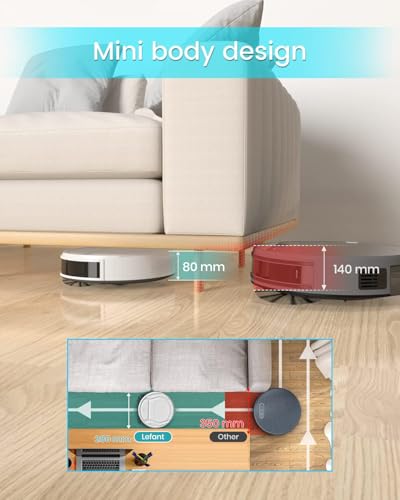Lefant M210 Pro Robot Vacuum with 2200 Pa Powerful Suction, 6 Cleaning Modes, 120 Mins Runtime, Quiet, Self-Charging, Voice Control, Ideal for Pet Hair and Hard Floor, White - style: M210P