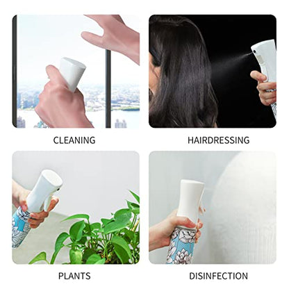Hair Spray Bottle,Continuous Water Mister Empty Spray for Hairstyling, Cleaning, Plants, Misting and Skin Care - color: flower blue