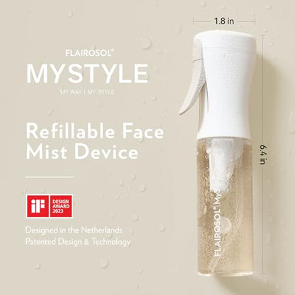 FLAIROSOL MyStyle, Spray Bottle for Hair - Small Travel Spray Bottle, Ultra Fine Continuous Water Mist for Face, Hairstyling, Salon, Cleaning, Beauty, Toners, Hydration & Makeup, 3.04oz / 90ml, White - color: White, style: 1 Pack