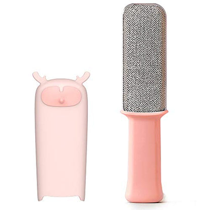 Pet Hair Remover Brush Removal - Portable Dog or Cat Fur Cleaner Tool for Furniture, Carpet, Clothing, Car Seat Self-Cleaning Base Efficient Double-Sided Perfec (Pink) - color: Pink