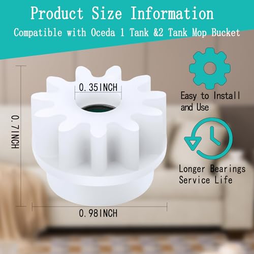 Spin Mop Bucket Gear Replacement, 4-Pack Compatible with O-Ceda & Vilida, Universal Fit for Most Rotary Mops, Plastic & Steel Pedal Sprocket for Easywring & RinsClean Systems - color: 4-piece Set