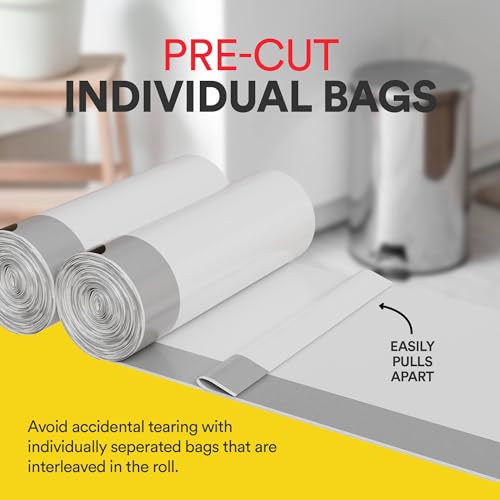 Small Trash Bags 4 Gallon Trash Bags Drawstring - 57 White Unscented Small Garbage Bags | Waste Basket Plastic Trash Can Liners | Bathroom House Cleaning Supplies - style: With Drawstrings