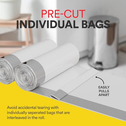 Small Trash Bags 4 Gallon Trash Bags Drawstring - 57 White Unscented Small Garbage Bags | Waste Basket Plastic Trash Can Liners | Bathroom House Cleaning Supplies - style: With Drawstrings
